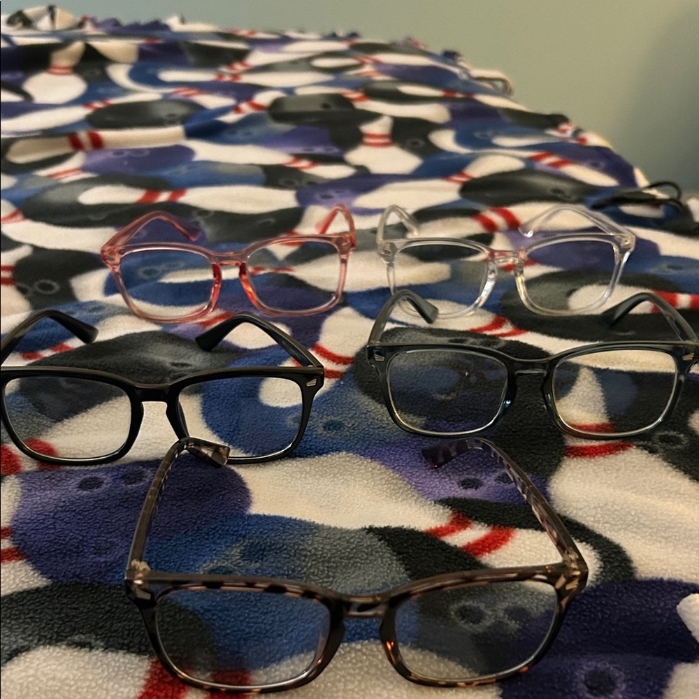 Unisex blue light blocking glasses 5 set